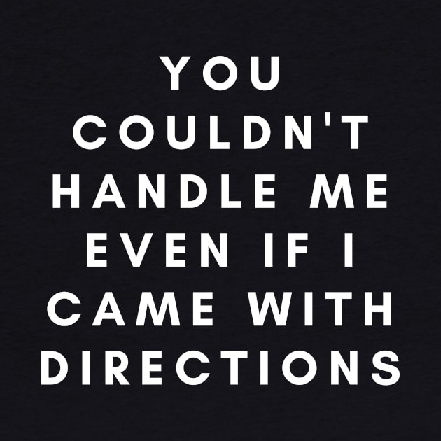 You Couldn't Handle Me Even If I Came With Directions Funny Humorous by karolynmarie